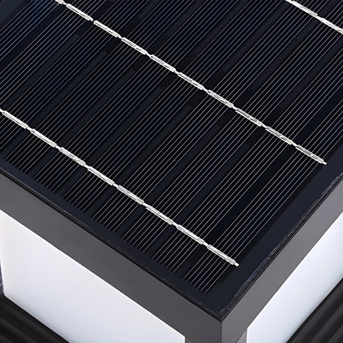 Sokkellamp Solar LED Aluminium Zwart Tuin Paal Buitenlamp Vierkant Minimalistisch Tuinverlichting Oprit Hek Sokkelverlichting Buiten