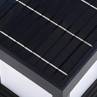 Sokkellamp Solar LED Aluminium Zwart Tuin Paal Buitenlamp Vierkant Minimalistisch Tuinverlichting Oprit Hek Sokkelverlichting Buiten