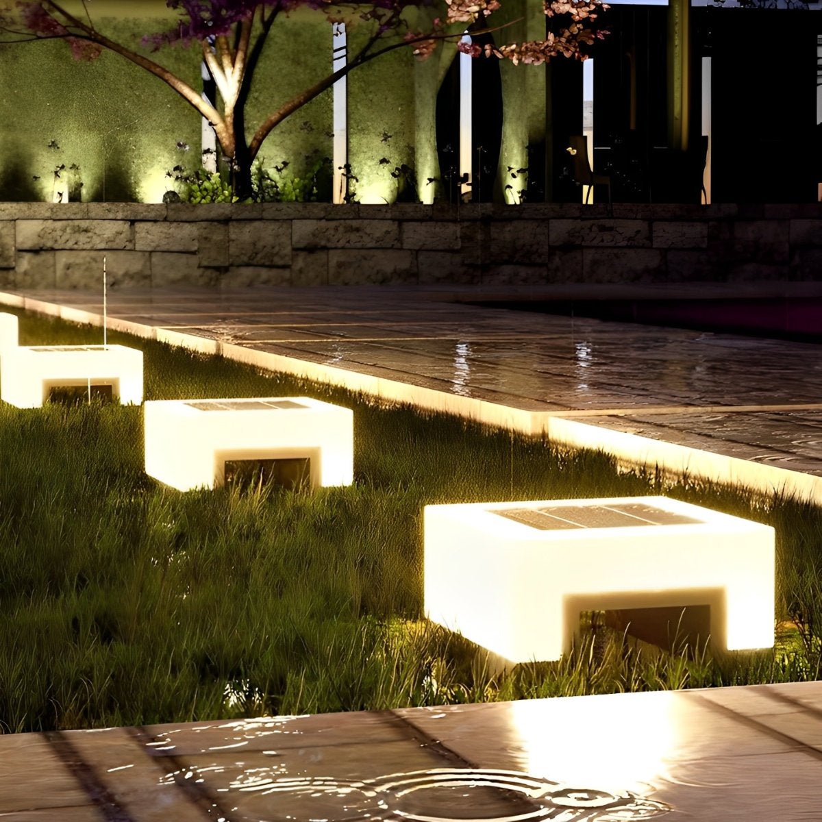 Paalverlichting Solar LED RVS Zwart Wit Tuin Hek Sokkel Buitenlamp Vierkant Tuinverlichting Oprit Paallamp Buiten Modern