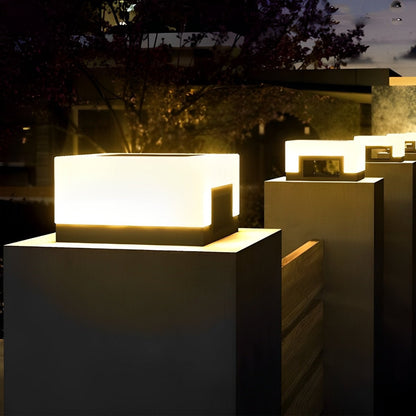 Paalverlichting Solar LED RVS Zwart Wit Tuin Hek Sokkel Buitenlamp Vierkant Tuinverlichting Oprit Paallamp Buiten Modern
