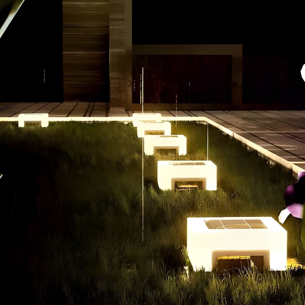 Paalverlichting Solar LED RVS Zwart Wit Tuin Hek Sokkel Buitenlamp Vierkant Tuinverlichting Oprit Paallamp Buiten Modern