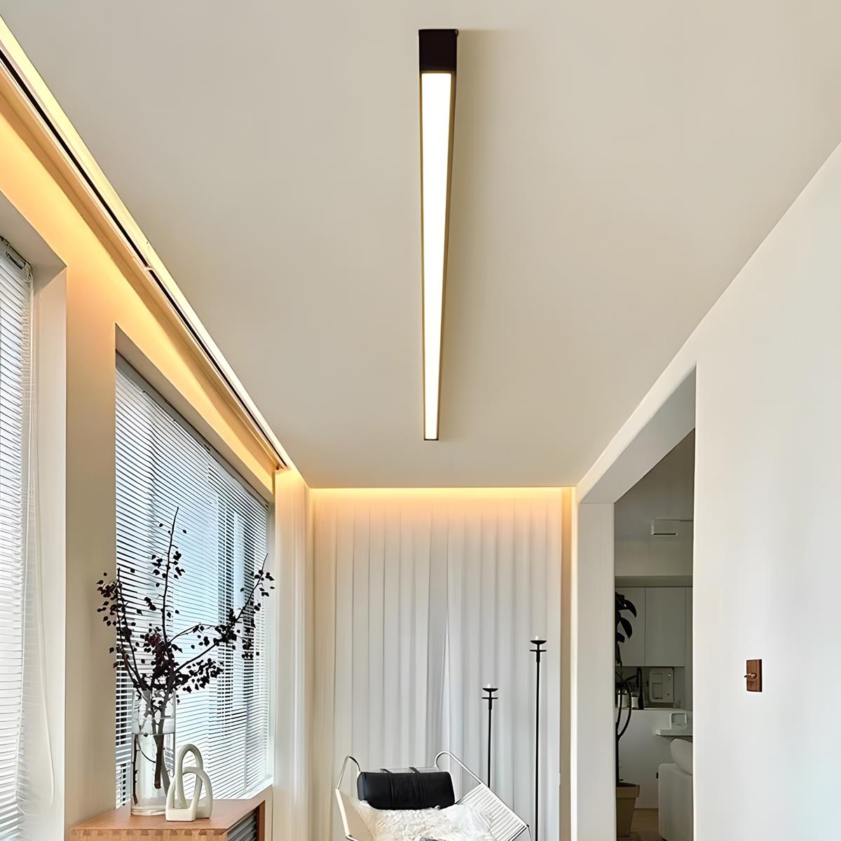 Plafondlamp LED Lineair Aluminium Zwart Dimbaar Woonkamer Gang Moderne Lijnarmatuur Plafonnière Slaapkamer