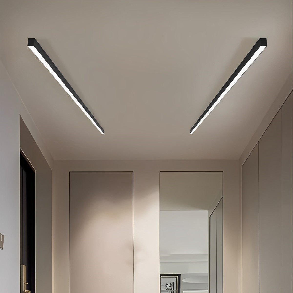 Plafondlamp LED Lineair Aluminium Zwart Dimbaar Woonkamer Gang Moderne Lijnarmatuur Plafonnière Slaapkamer