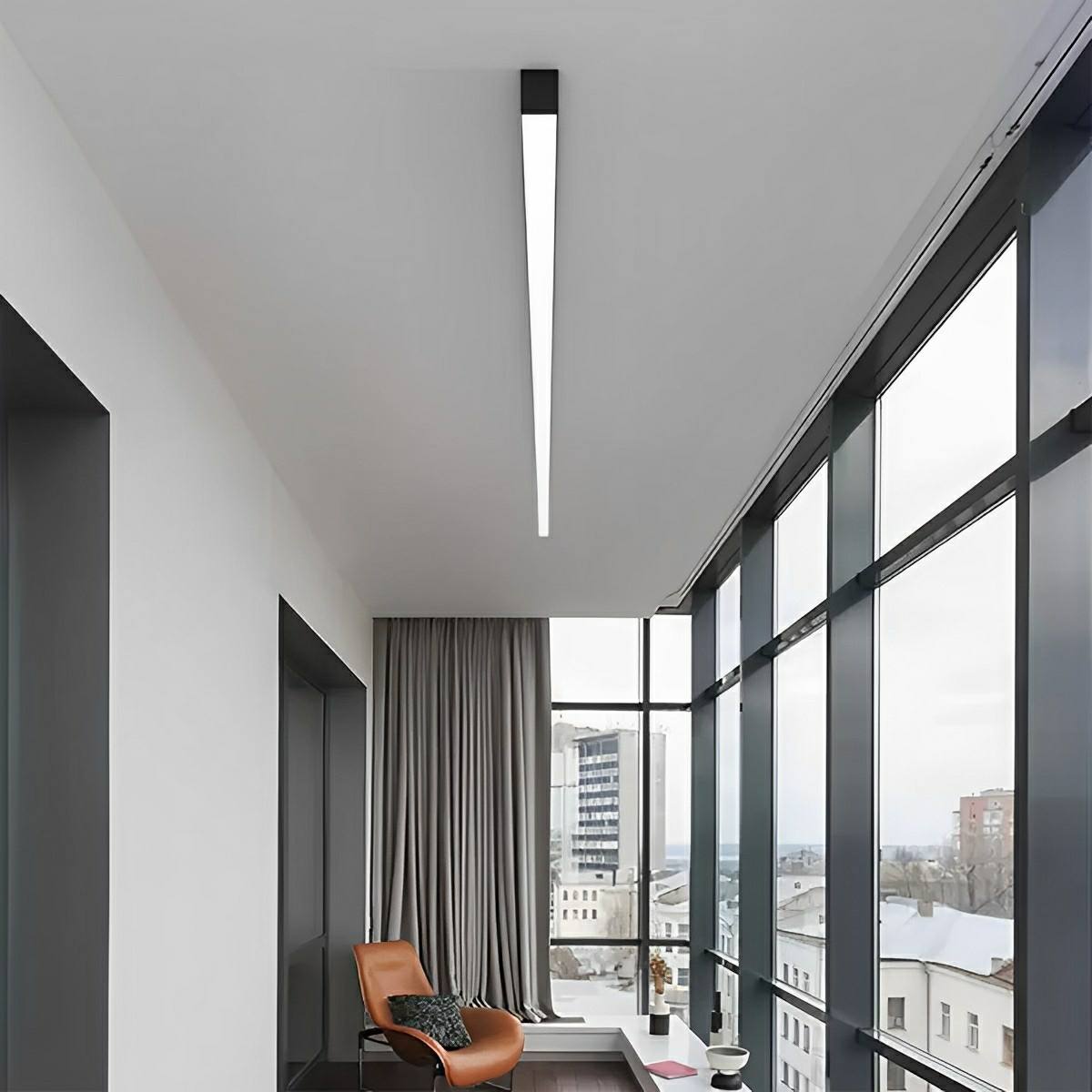 Plafondlamp LED Lineair Aluminium Zwart Dimbaar Woonkamer Gang Moderne Lijnarmatuur Plafonnière Slaapkamer