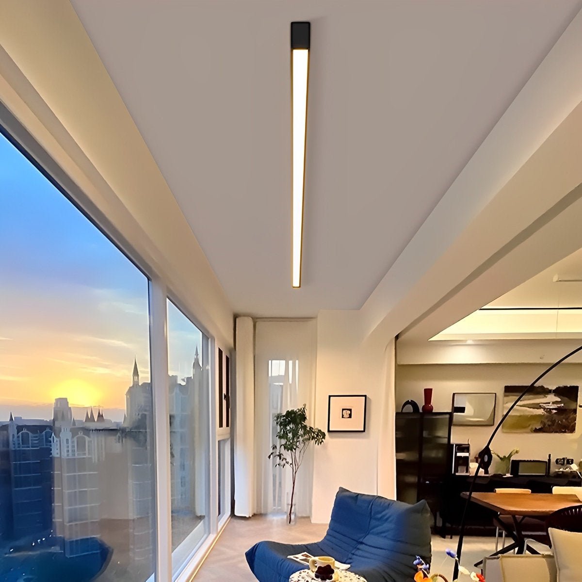 Plafondlamp LED Lineair Aluminium Zwart Dimbaar Woonkamer Gang Moderne Lijnarmatuur Plafonnière Slaapkamer