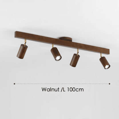 Houten Plafondspot Massief Hout Verstelbaar Wit Eik Noten Woonkamer Slaapkamer Opbouwspot Railspot Scandinavisch Japandi