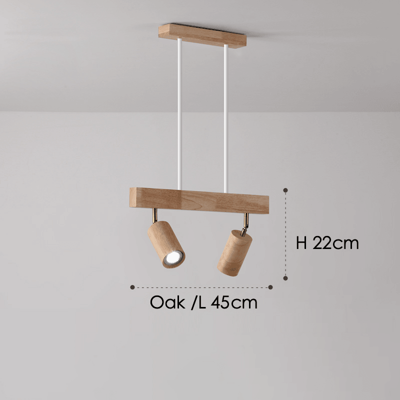 Houten Plafondspot Massief Hout Verstelbaar Wit Eik Noten Woonkamer Slaapkamer Opbouwspot Railspot Scandinavisch Japandi