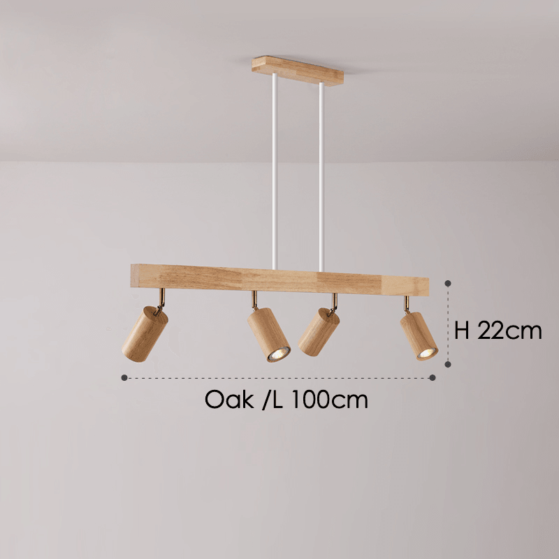 Modulaire Houten Plafondlamp met Verstelbaar Licht – Scandinavisch Design
