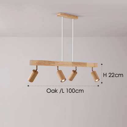 Modulaire Houten Plafondlamp met Verstelbaar Licht – Scandinavisch Design
