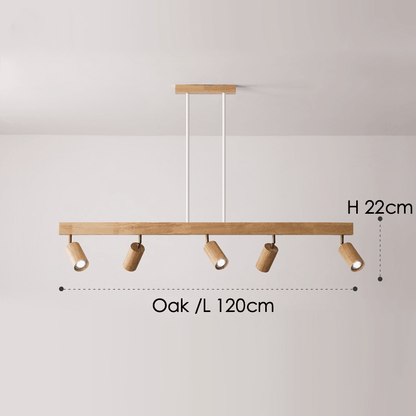 Modulaire Houten Plafondlamp met Verstelbaar Licht – Scandinavisch Design