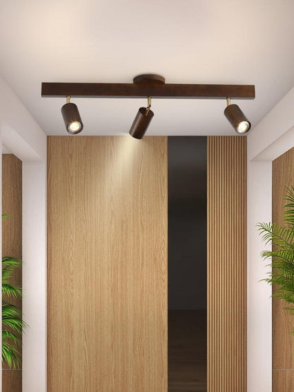 Houten Plafondspot Massief Hout Verstelbaar Wit Eik Noten Woonkamer Slaapkamer Opbouwspot Railspot Scandinavisch Japandi