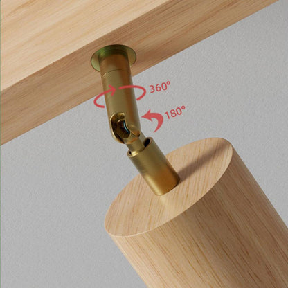 Houten Plafondspot Massief Hout Verstelbaar Wit Eik Noten Woonkamer Slaapkamer Opbouwspot Railspot Scandinavisch Japandi