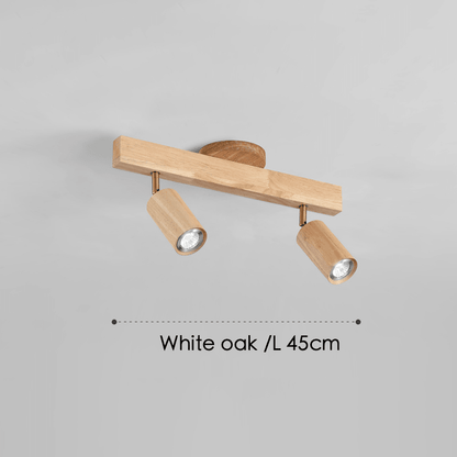 Houten Plafondspot Massief Hout Verstelbaar Wit Eik Noten Woonkamer Slaapkamer Opbouwspot Railspot Scandinavisch Japandi
