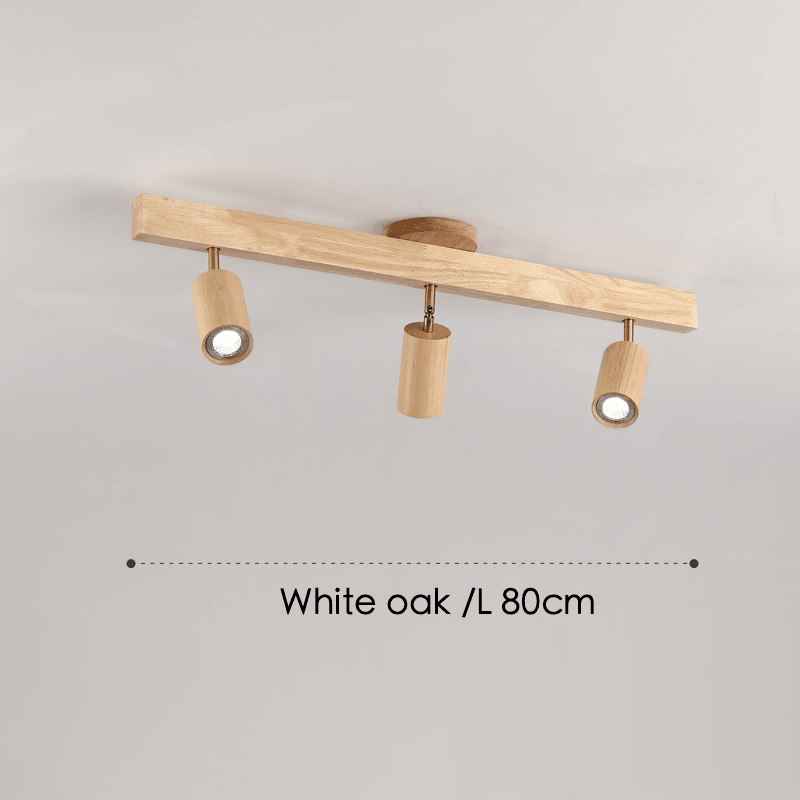 Houten Plafondspot Massief Hout Verstelbaar Wit Eik Noten Woonkamer Slaapkamer Opbouwspot Railspot Scandinavisch Japandi