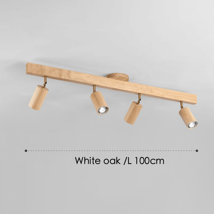 Houten Plafondspot Massief Hout Verstelbaar Wit Eik Noten Woonkamer Slaapkamer Opbouwspot Railspot Scandinavisch Japandi