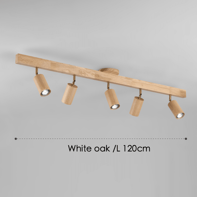 Houten Plafondspot Massief Hout Verstelbaar Wit Eik Noten Woonkamer Slaapkamer Opbouwspot Railspot Scandinavisch Japandi