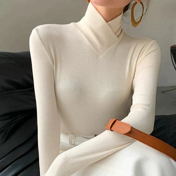 Vrouwelijke Trui Zacht Elegante Colkraag - StudioMarella