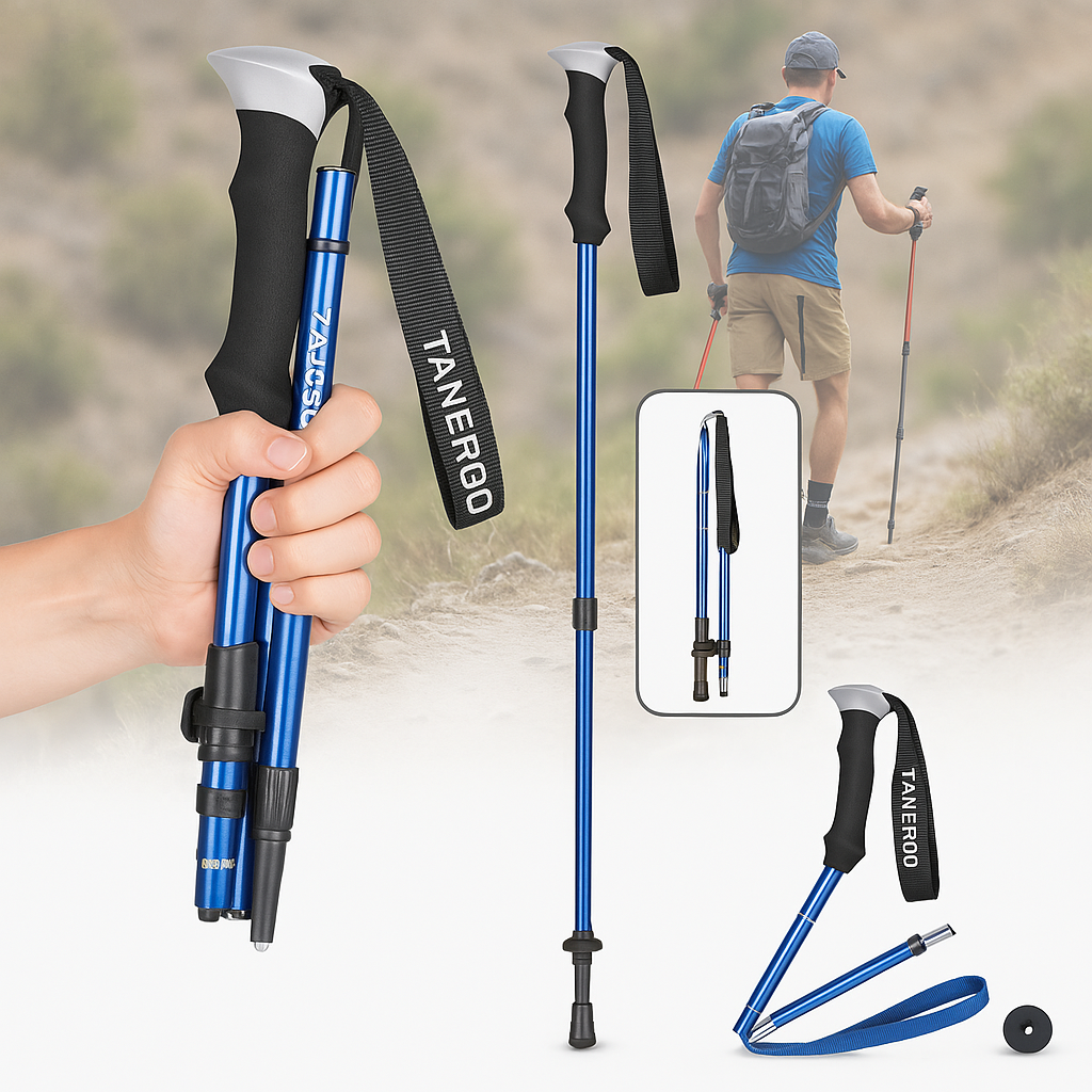Wandelstokken Verstelbaar Opvouwbaar 110-135cm Lichtgewicht Trekking
