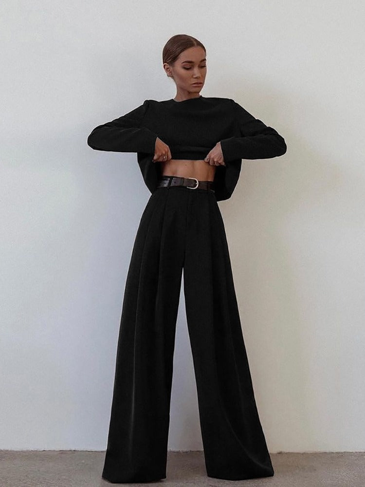 Wijde Broek Set Comfortabele Zomeroutfit 2-Delig