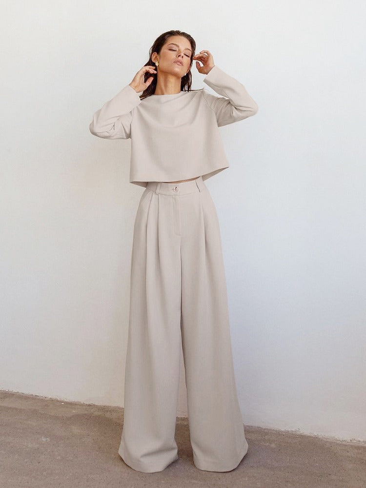 Wijde Broek Set Comfortabele Zomeroutfit 2-Delig