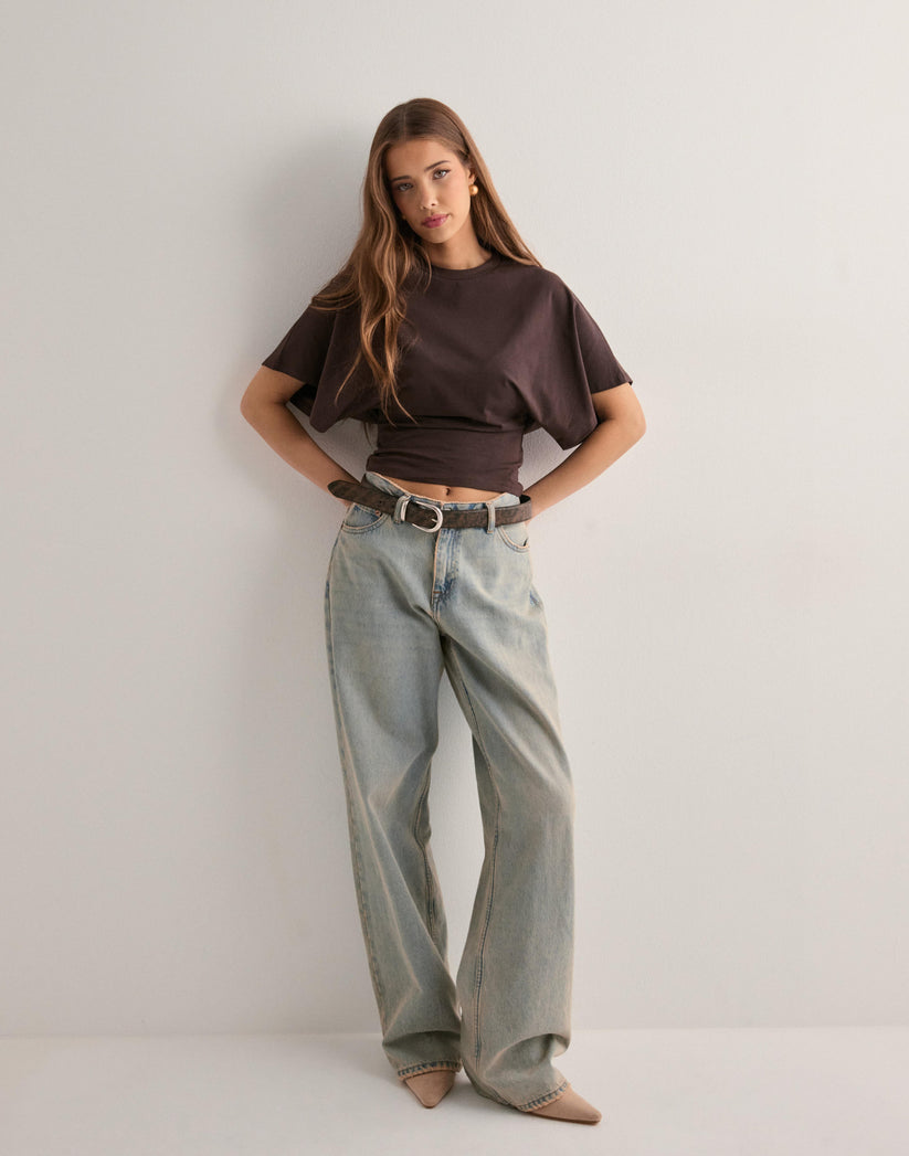 Dames T-shirt Met Brede Mouwen Zacht en Comfortabel