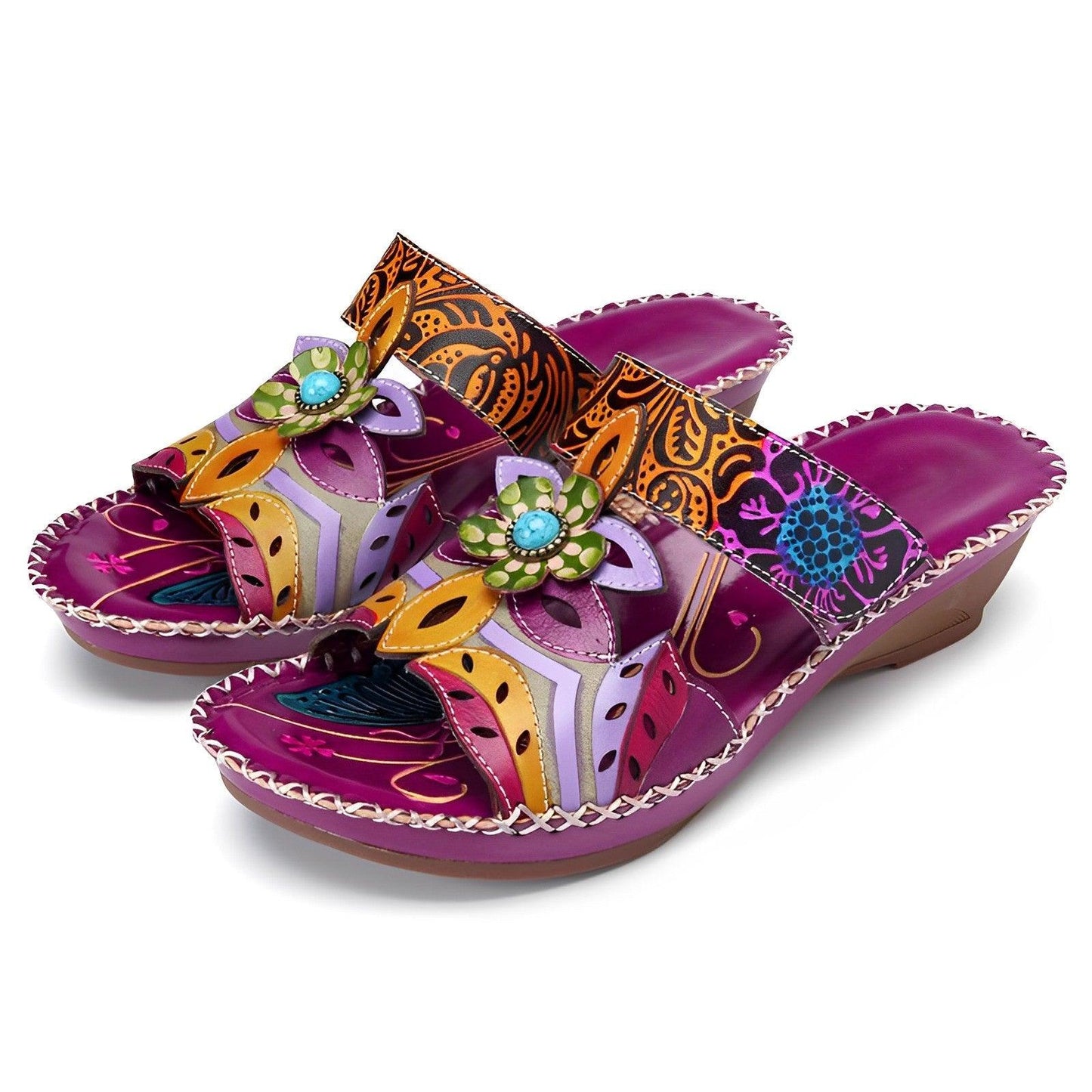 Bohemien Sandalen met Bloemmotief Antislip Orthopedisch