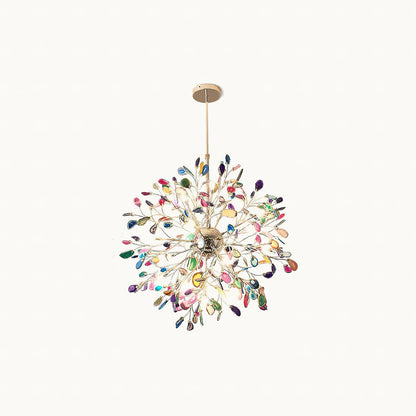Hanglamp Kroonluchter Natuurlijk Agaat Metaal Goud Multicolor G4 12-18 Lichts Woonkamer