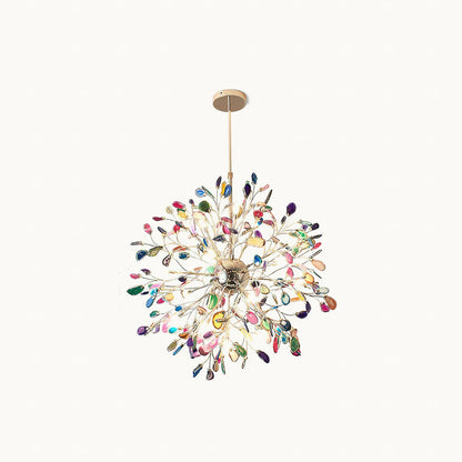 Hanglamp Kroonluchter Natuurlijk Agaat Metaal Goud Multicolor G4 12-18 Lichts Woonkamer