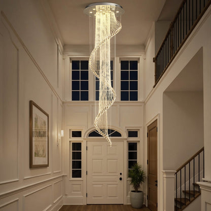 Kristallen Kroonluchter Spiraal Modern Chroom GU10 Trap Entreehal Groot Hoog Plafond