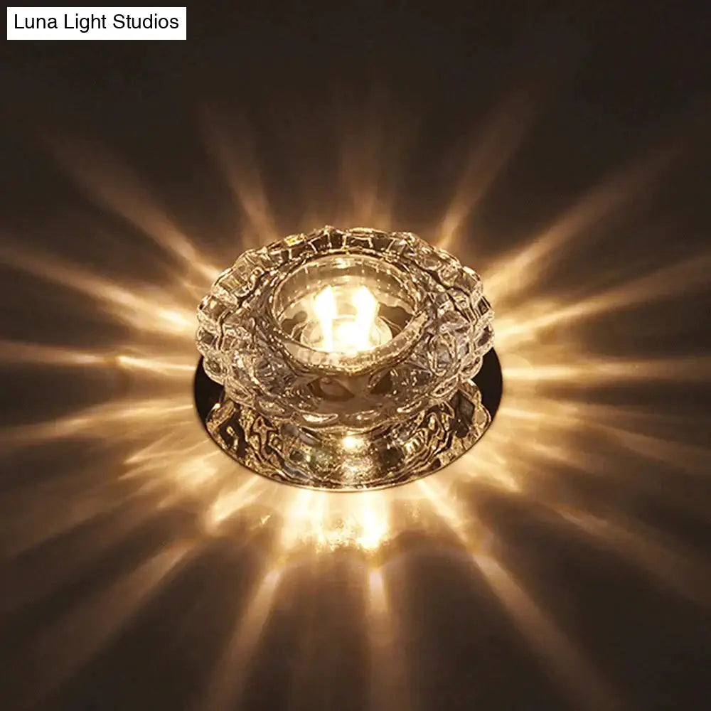 Modern Kristal Plafondlamp LED RVS Basis Opbouw Verlichting Woonkamer Gang
