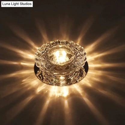 Modern Kristal Plafondlamp LED RVS Basis Opbouw Verlichting Woonkamer Gang