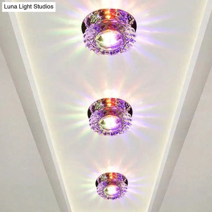 Modern Kristal Plafondlamp LED RVS Basis Opbouw Verlichting Woonkamer Gang