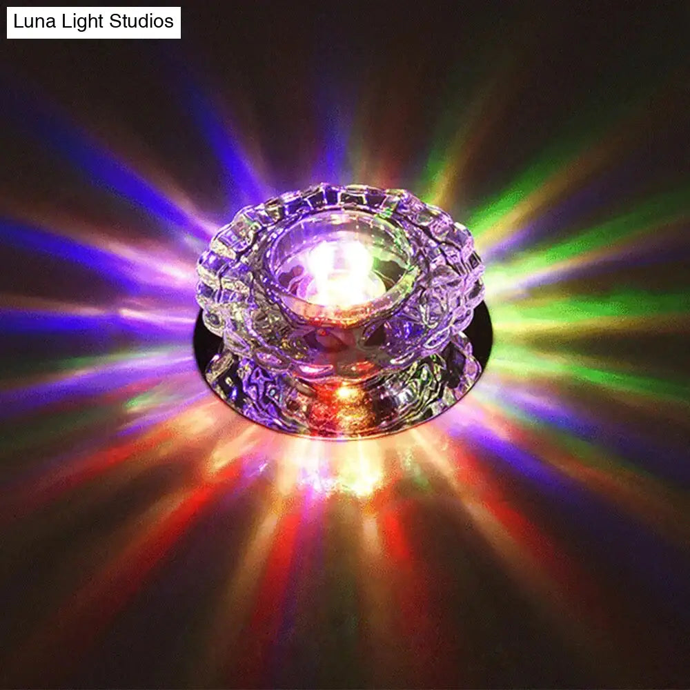 Modern Kristal Plafondlamp LED RVS Basis Opbouw Verlichting Woonkamer Gang