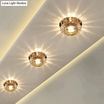 Modern Kristal Plafondlamp LED RVS Basis Opbouw Verlichting Woonkamer Gang