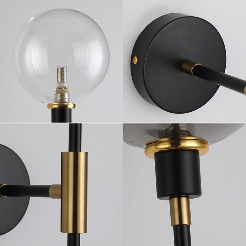 Moderne Glazen Wandlamp – Minimalistische Verlichting met Helder Glas – Beschikbaar in 3 Kapkleuren