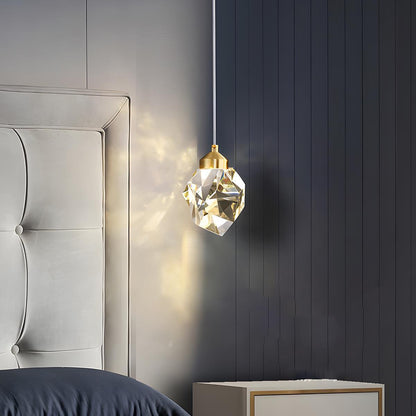Moderne Minimalistische Luxe Messing Kristallen Hanglamp Met Verstelbare Hoogte En LED Verlichting