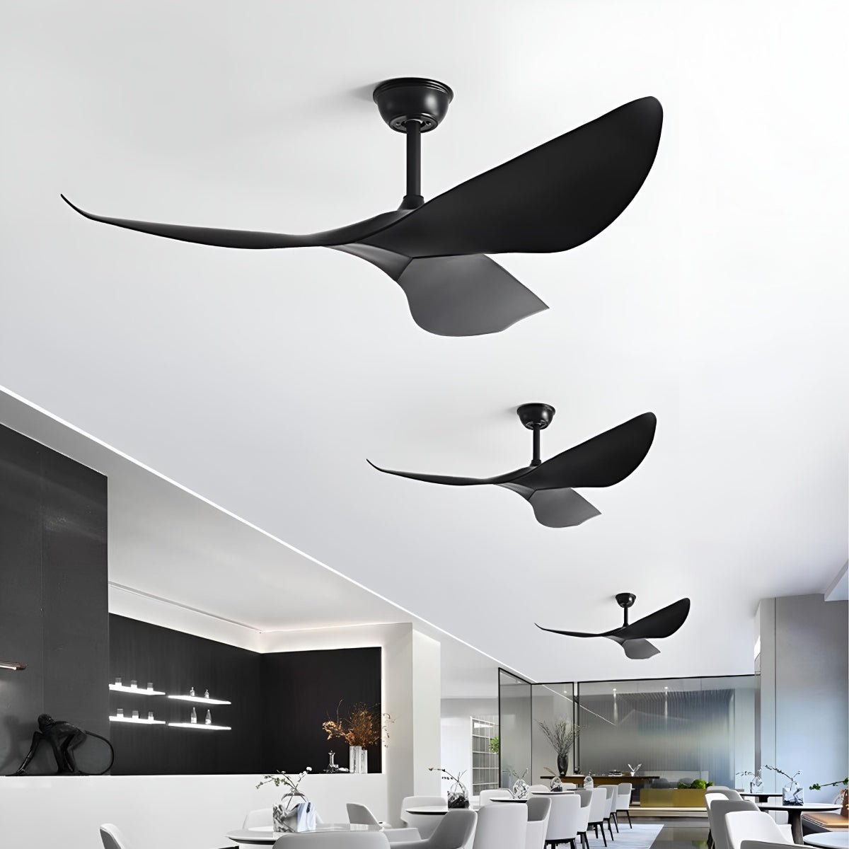 Plafondventilator Zonder Lamp DC Motor 3 Wieken Wit Slaapkamer Woonkamer Stille Ventilator Eetkamer Omkeerbaar 6 Snelheden Afstandsbediening
