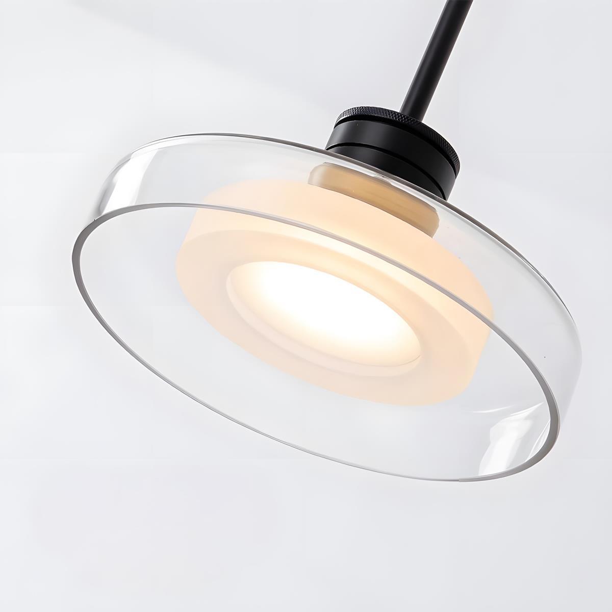Hanglamp LED Glas Aluminium Zwart Rond Keuken Woonkamer Slaapkamer Dimbaar Pendellamp Eettafel Hal