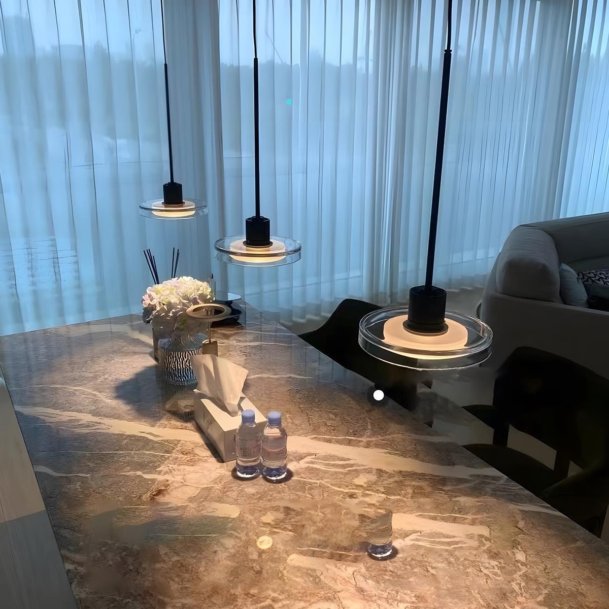 Hanglamp LED Glas Aluminium Zwart Rond Keuken Woonkamer Slaapkamer Dimbaar Pendellamp Eettafel Hal