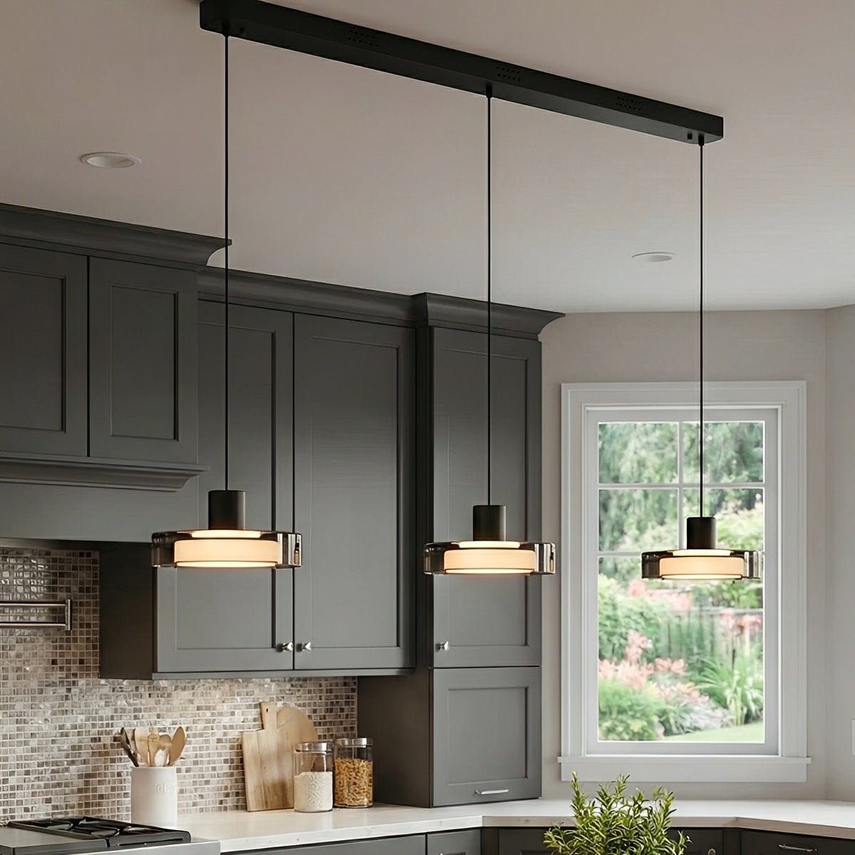 Hanglamp LED Glas Aluminium Zwart Rond Keuken Woonkamer Slaapkamer Dimbaar Pendellamp Eettafel Hal