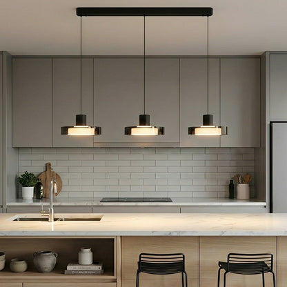 Hanglamp LED Glas Aluminium Zwart Rond Keuken Woonkamer Slaapkamer Dimbaar Pendellamp Eettafel Hal