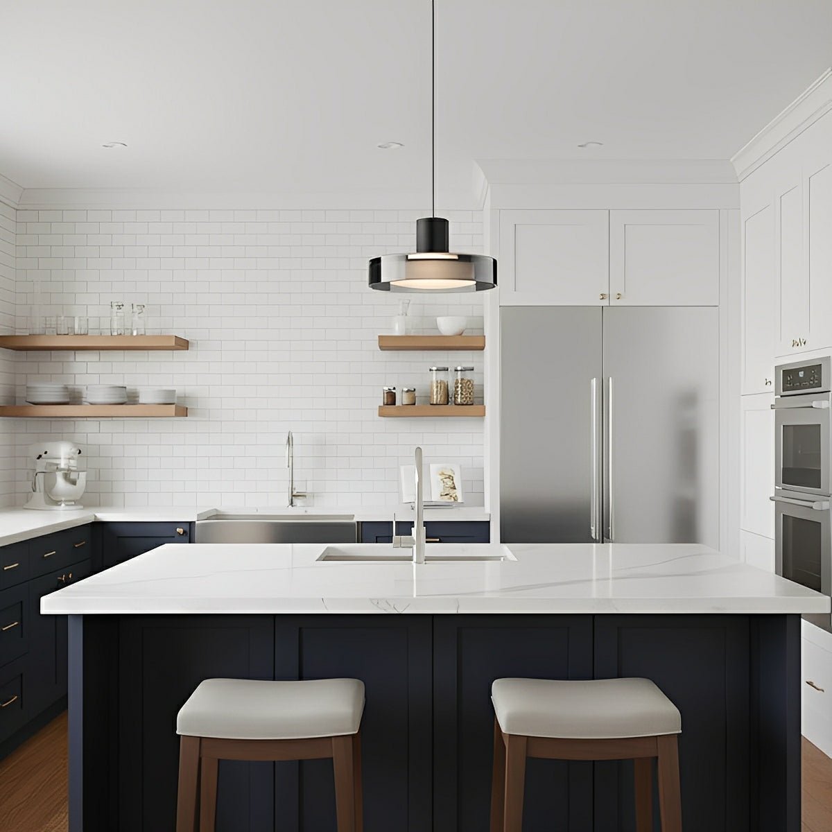 Hanglamp LED Glas Aluminium Zwart Rond Keuken Woonkamer Slaapkamer Dimbaar Pendellamp Eettafel Hal