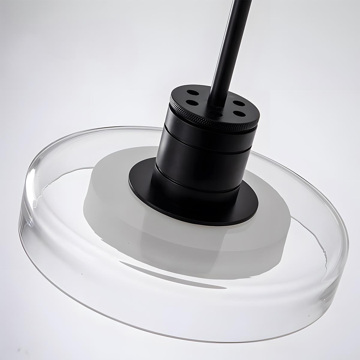 Hanglamp LED Glas Aluminium Zwart Rond Keuken Woonkamer Slaapkamer Dimbaar Pendellamp Eettafel Hal