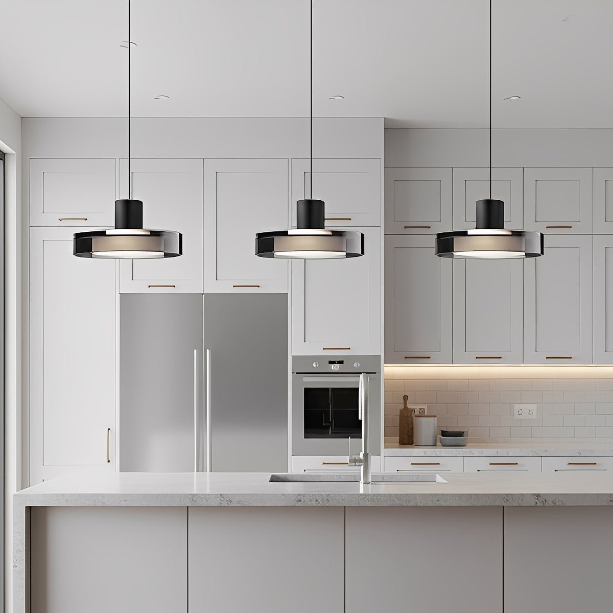 Hanglamp LED Glas Aluminium Zwart Rond Keuken Woonkamer Slaapkamer Dimbaar Pendellamp Eettafel Hal