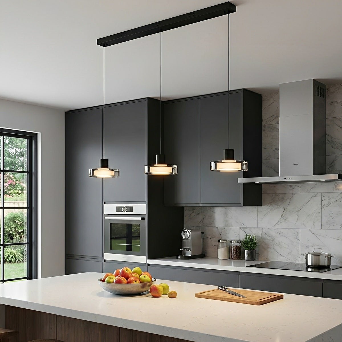 Hanglamp LED Glas Aluminium Zwart Rond Keuken Woonkamer Slaapkamer Dimbaar Pendellamp Eettafel Hal