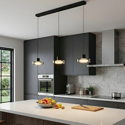 Hanglamp LED Glas Aluminium Zwart Rond Keuken Woonkamer Slaapkamer Dimbaar Pendellamp Eettafel Hal
