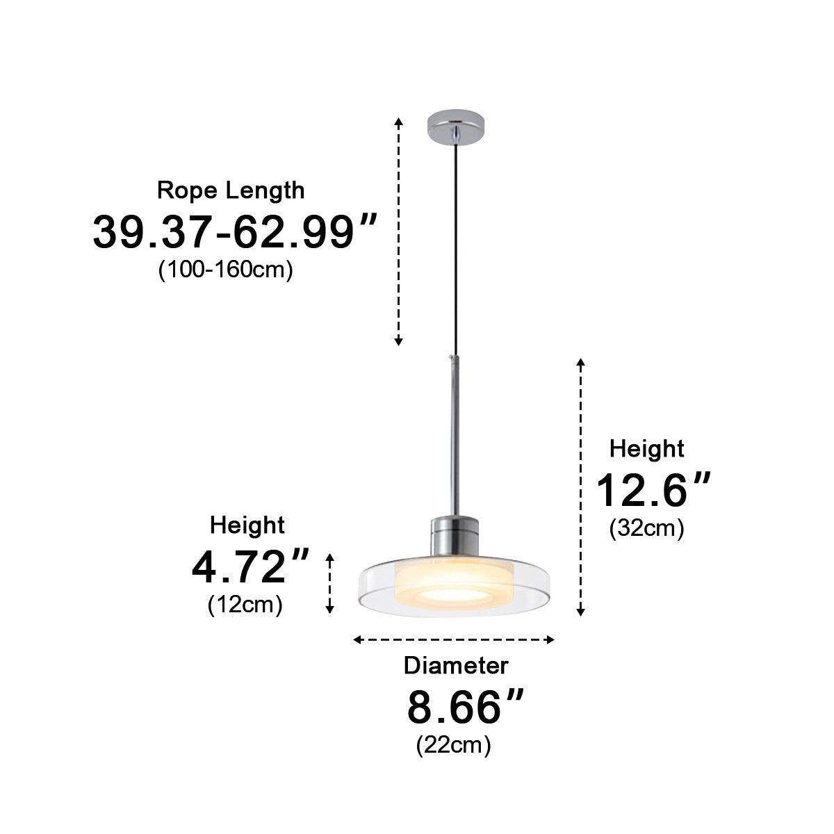Hanglamp LED Glas Aluminium Zwart Rond Keuken Woonkamer Slaapkamer Dimbaar Pendellamp Eettafel Hal