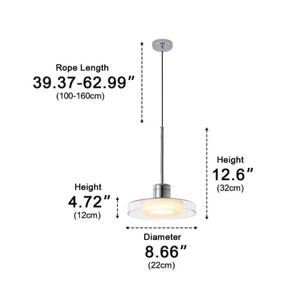 Hanglamp LED Glas Aluminium Zwart Rond Keuken Woonkamer Slaapkamer Dimbaar Pendellamp Eettafel Hal