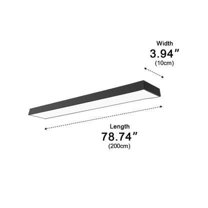 Hanglamp LED Rechthoek Zwart Aluminium Kantoor Vergaderzaal Woonkamer Lineaire Pendellamp Langwerpig Plafondlamp Modern Minimalistische Verlichting