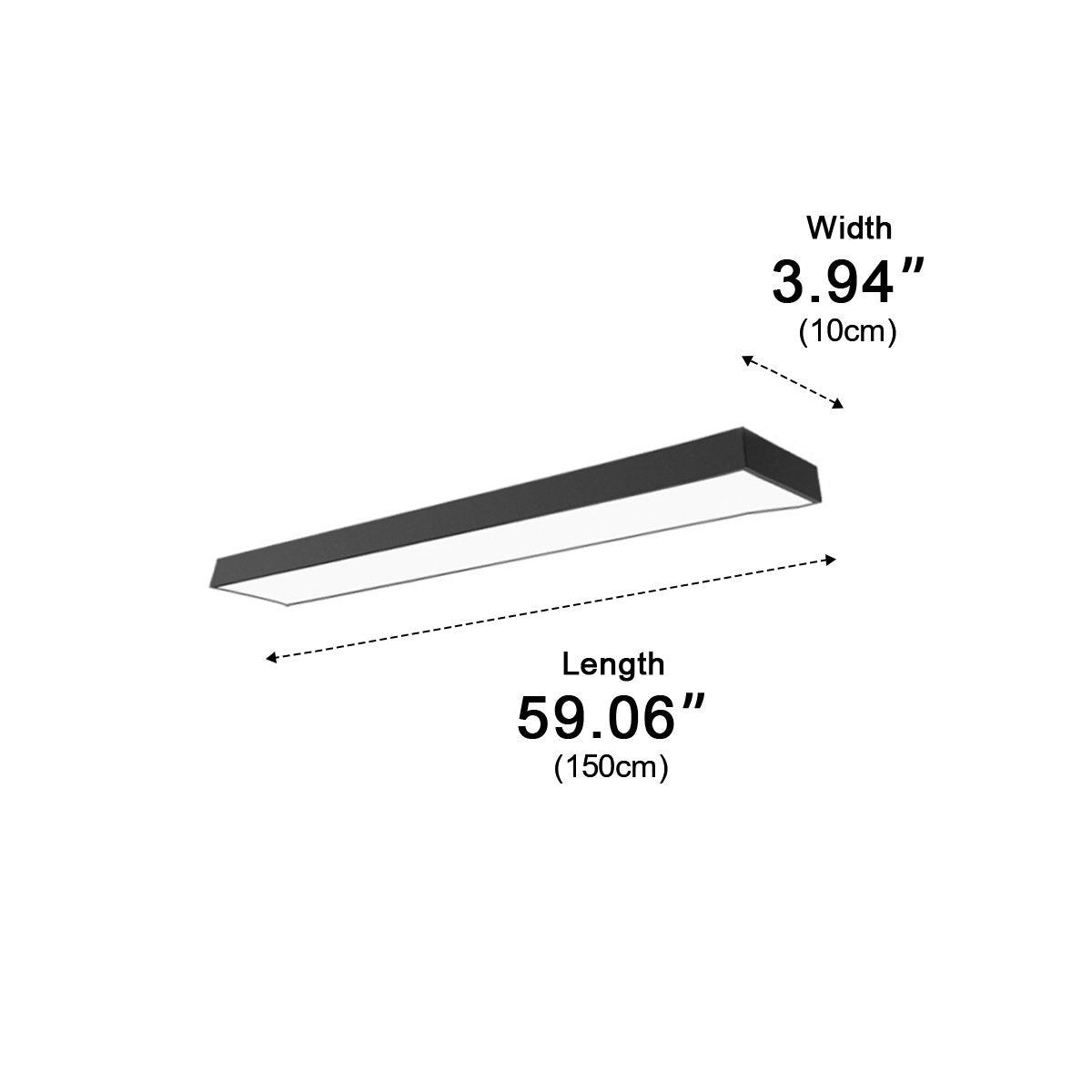 Hanglamp LED Rechthoek Zwart Aluminium Kantoor Vergaderzaal Woonkamer Lineaire Pendellamp Langwerpig Plafondlamp Modern Minimalistische Verlichting